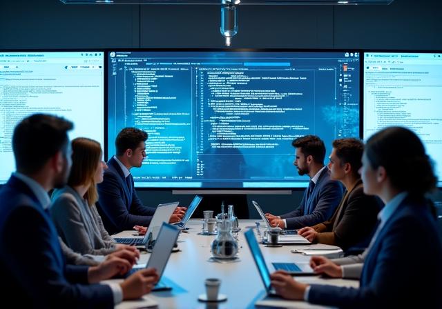 Team digitale che rivede contratti SaaS e accordi online