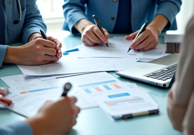 Professionisti in settori regolamentati che consultano documenti legali